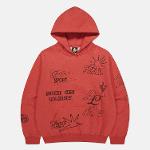 [썬러브] Stencil Hoodie Red