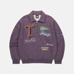 [썬러브] T Collar Half ZIp Sweatshirt Purple