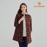 [올포유] [모델착장] 여성 체크 퀼팅 아우터형 카라 블라우스 ALBLL9121-500